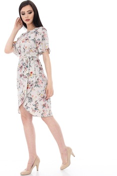 Rochie crem, ROH, cu cordon, imprimata floral , 38 Rochie crem, ROH, cu cordon, imprimata floral , 38