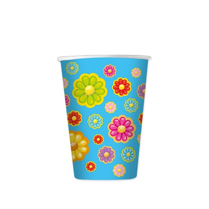 Pahare cc.200 Flori 8 buc/Set Big Party