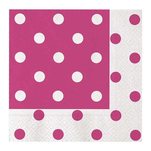 Servetele 33 x 33 cm Pois Fuchsia Big Party