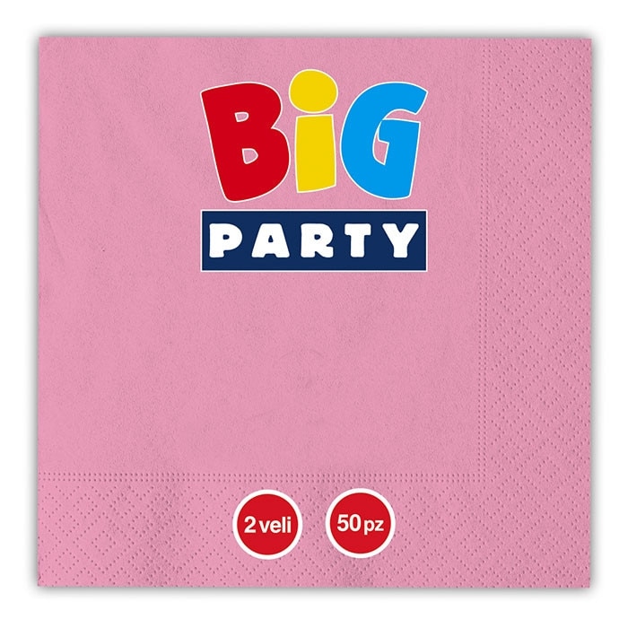 Servetele 33 x 33 cm roz Big Party