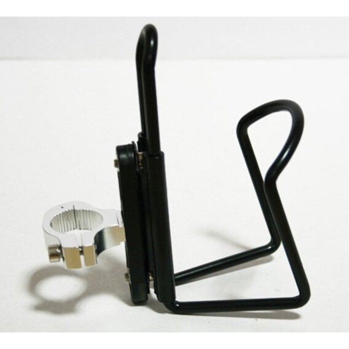 Suport Montaje Pentru Cutia De Sticle Pe Ghidon, Fabricat Din Aluminiu, Pentru A Proteja Ghidonul De Zgarieturi, Diametru De 21 Pana La 25 mm, Negru