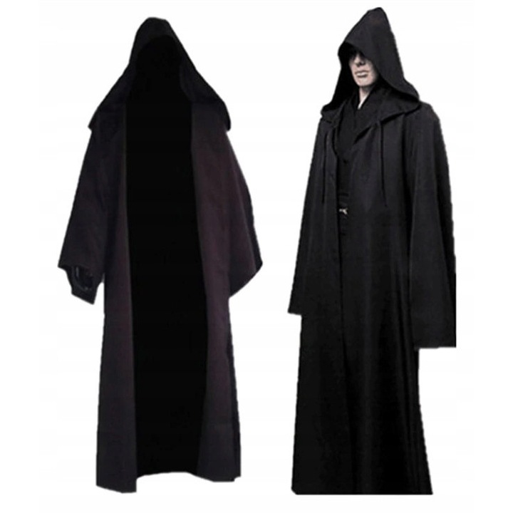 Pelerina, Costum Premium, Gluga, Mantie Lunga, Negru
