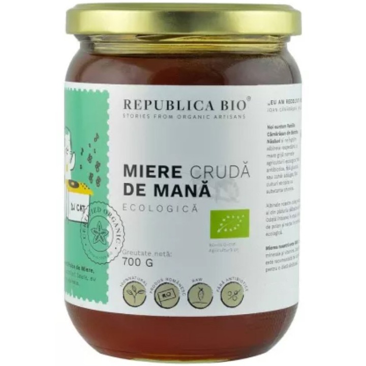 Miere de Mana ecologica cruda Republica BIO, 700g