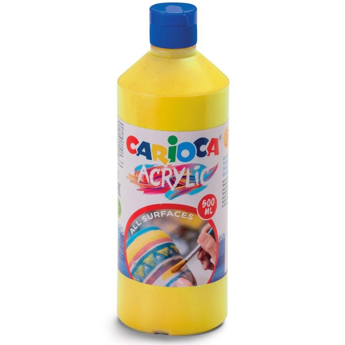 Acuarele acrilice tempera Carioca 500 ml, galben