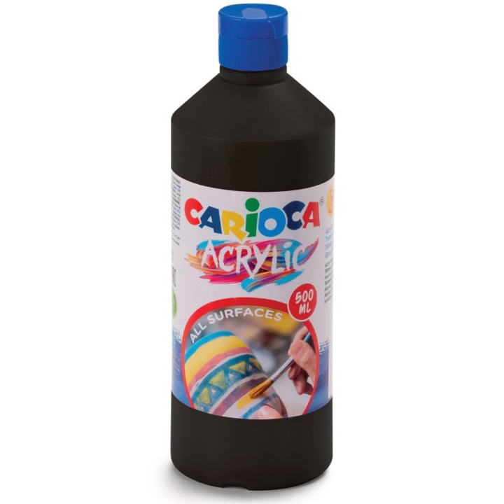 Acuarele acrilice tempera Carioca 500 ml, negru