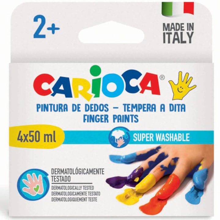 Acuarele Carioca Finger Paint, 4x50 ml