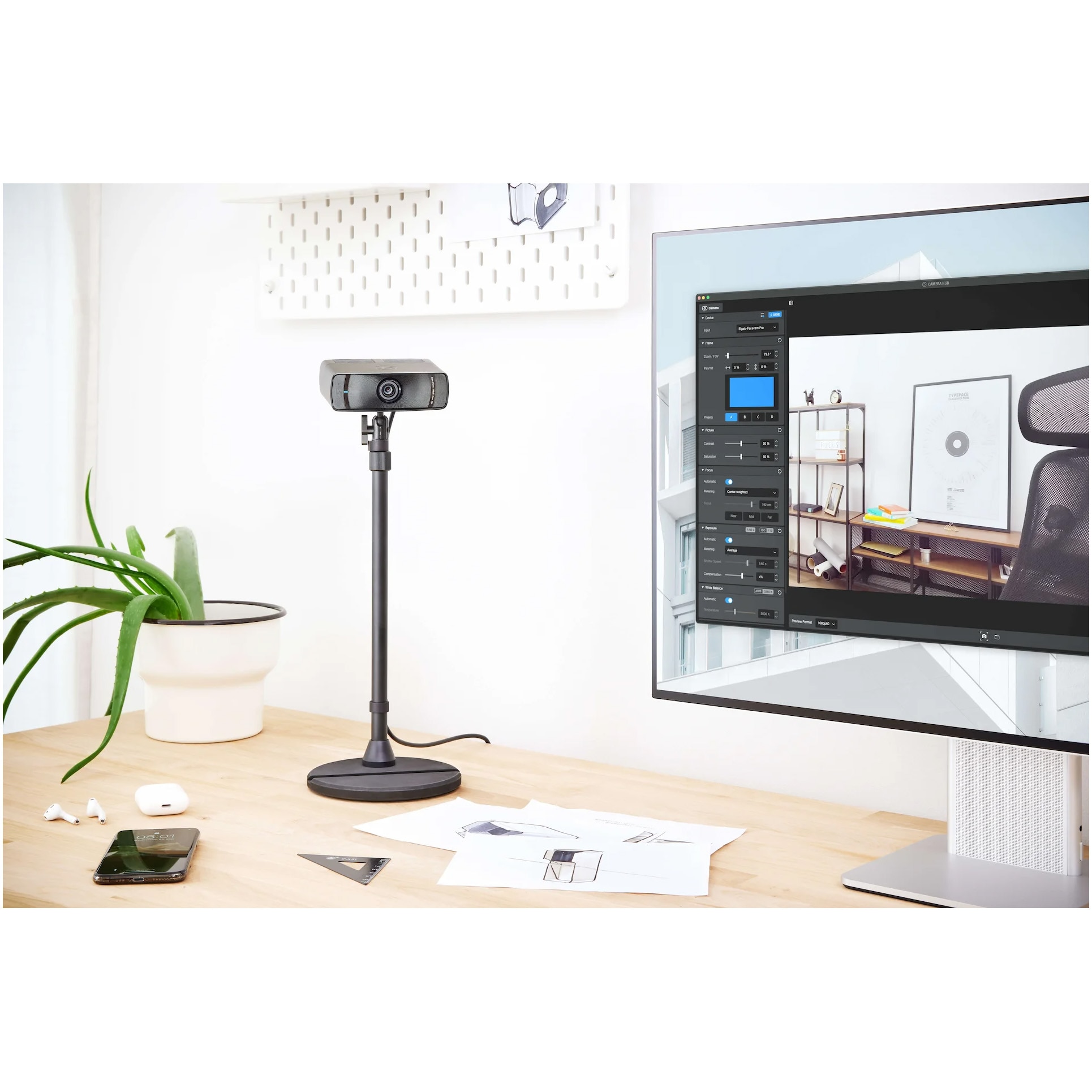 Cameră web Elgato Facecam Pro, True 4K60 Ultra HD, senzor Sony® cu