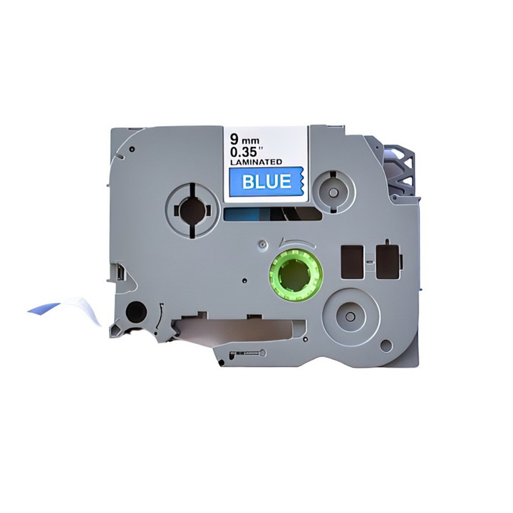 Banda laminata etichete compatibila Brother TZe-525 9 mm alb / albastru