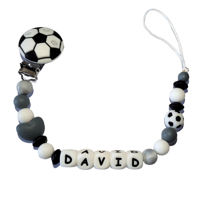 Lantisor pentru suzeta din silicon alimentar Football