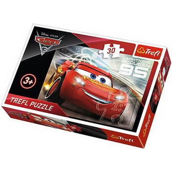 Puzzle Trefl, Disney Cars 3, Fulger Mcqueen, 30 piese Puzzle Trefl, Disney Cars 3, Fulger Mcqueen, 30 piese