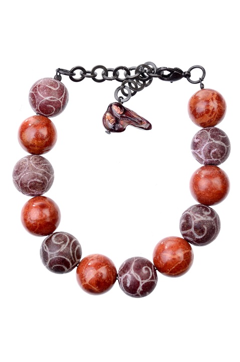 Bratara Coral GM-68 rosu/mov, Handmade, Gloria Maris