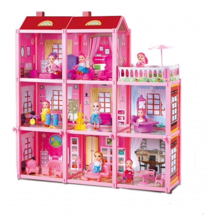 Casuta de papusi AliBibi® cu mobilier si papusa inclusa