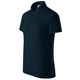 Tricou polo pentru copii, 65% Bumbac - 35% Poliester, Cusaturi laterale, Guler si mansete din raiat, Fenta ingusta cu trei nasturi de culoarea materialului de baza, Albastru marin, 122 cm, 6 ani