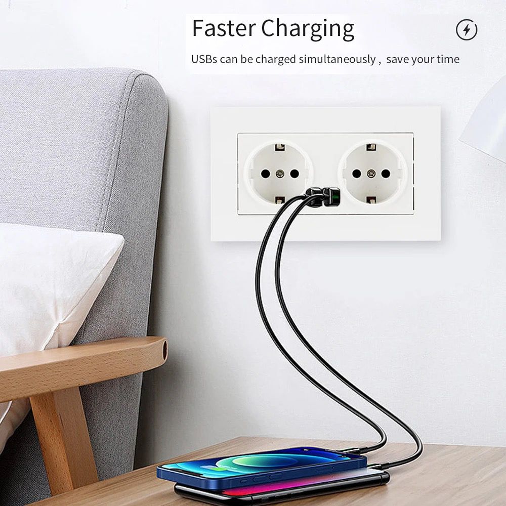 Контакт, За вграждане, С два USB изхода, Черен - eMAG.bg