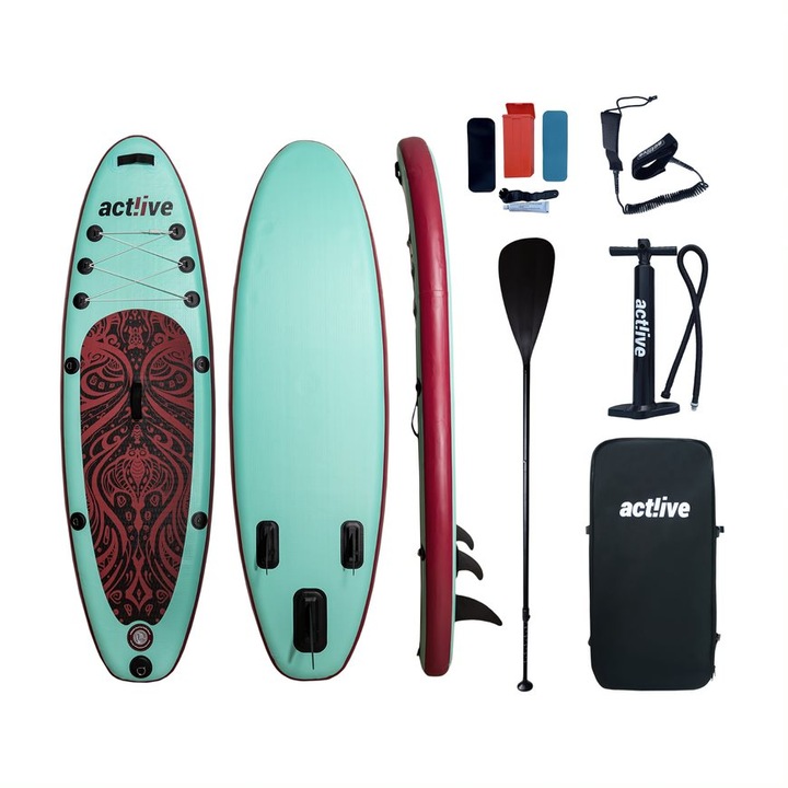 Placa de SUP pentru copii Act!ive SB-001-Kid Ocean City albastru-burgundy