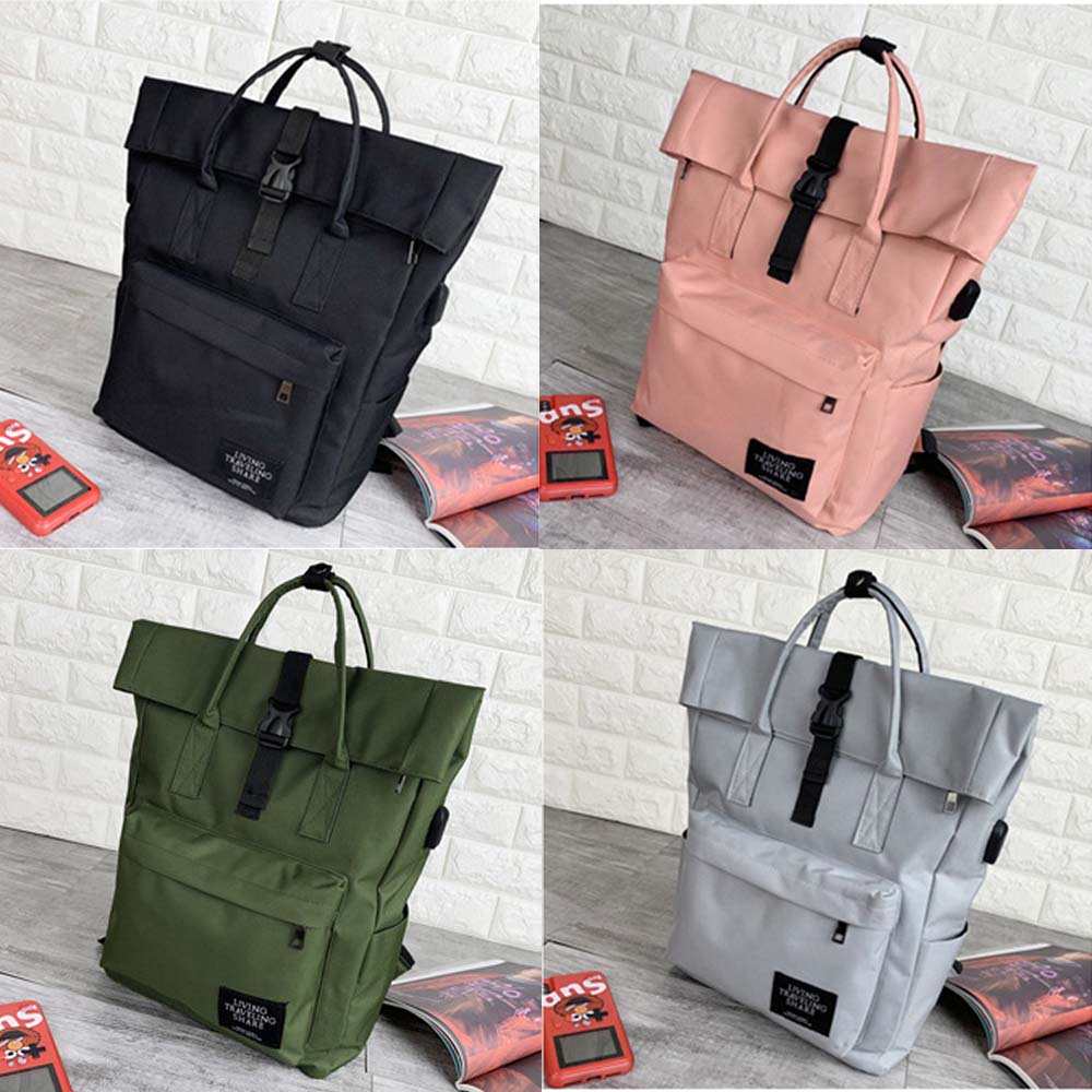 Rucsac pentru laptop, Dollcini, Nailon, Roz