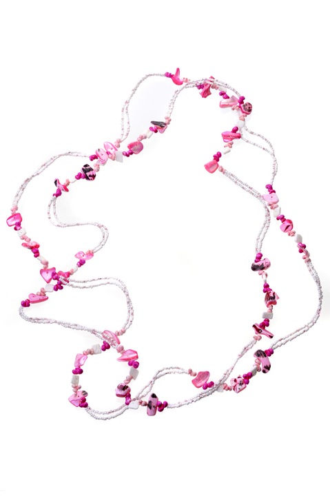 Колие GM-119 мида/розови мъниста, Ръчна изработка, Глория Марис