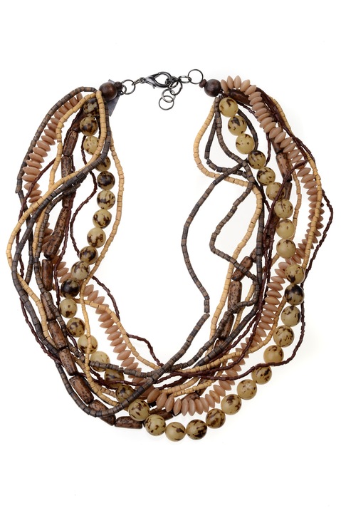 Колие GM-110 дървени мъниста, Ръчна изработка, Глория Марис