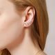 Cercei Aur Modele Noi, Alfabet 'D', Diva4u, Argint 925/Zircon, 5 x 7 mm