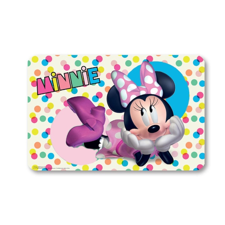 Suport farfurie pentru servit masa Minnie Mouse Dot, 43x28 cm Multicolor