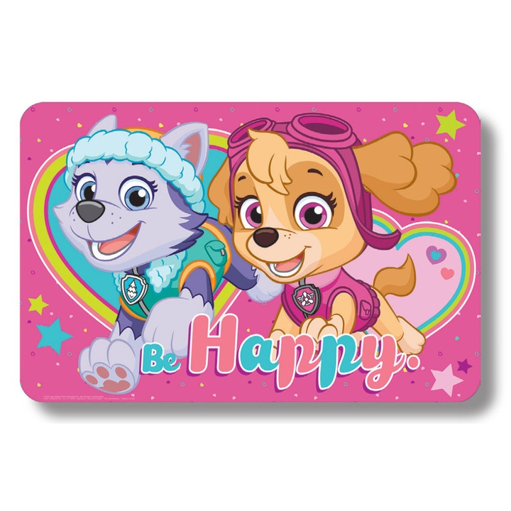 Suport farfurie pentru servit masa Paw Patrol Happy, 43x28 cm Roz