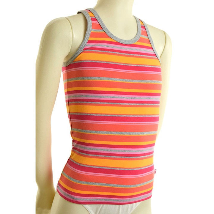 Тениска за момиче с оранжево райе Sanetta, Жълт, 140 CM