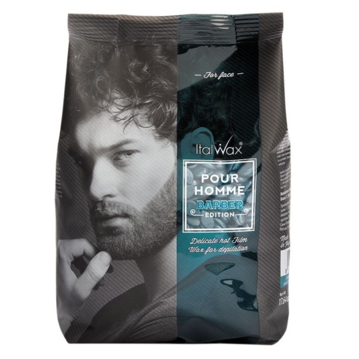 Ceara Elastica Granule, Italwax, Barber Edition, Ideal Pentru epilarea faciala masculina, 500 g
