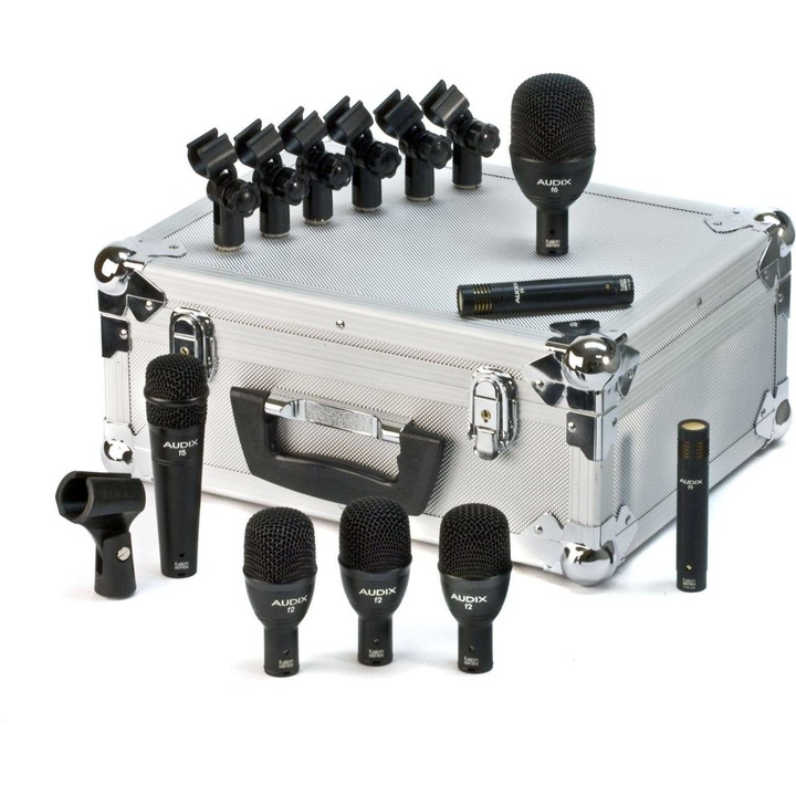 Set microfon dinamic pentru tobe FP7, Audix, Hypercardoid, XLR, Negru