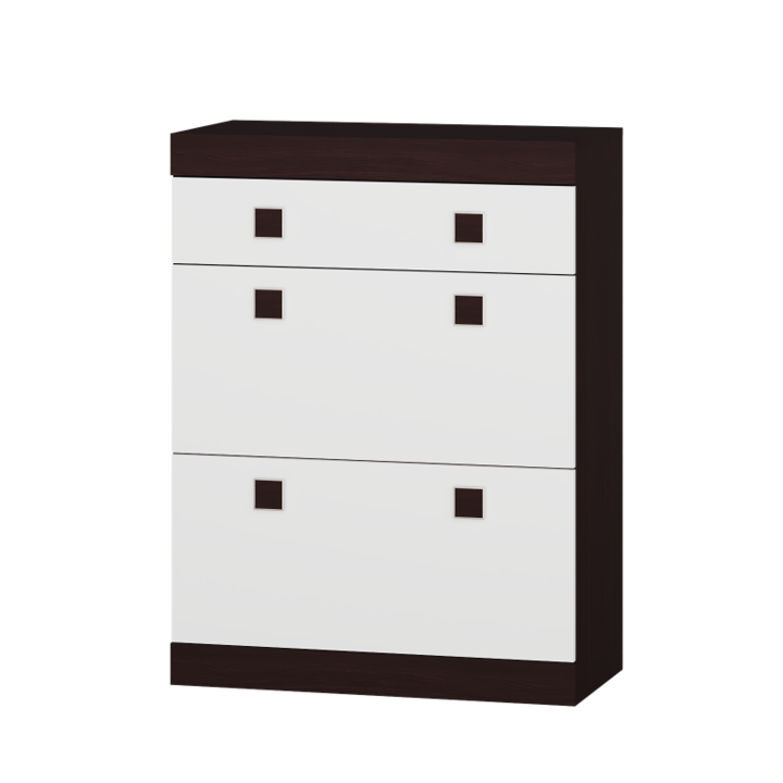 Шкаф за обувки Соната 800, Еверест, Тъмно венге, Бяло, 80 х 38 х 105 см