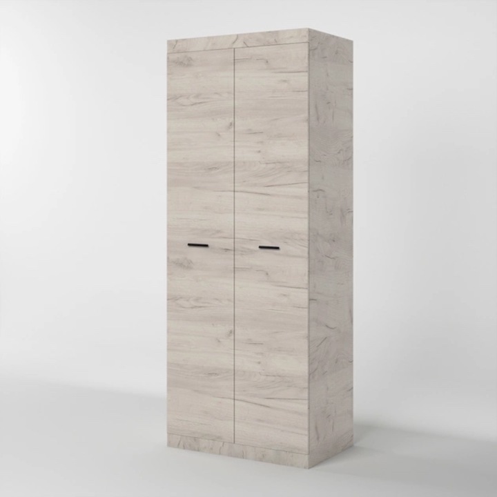 Гардероб 800 Соната, Еверест, Крафт Дъб Бял, 80 х 50 х 205 см