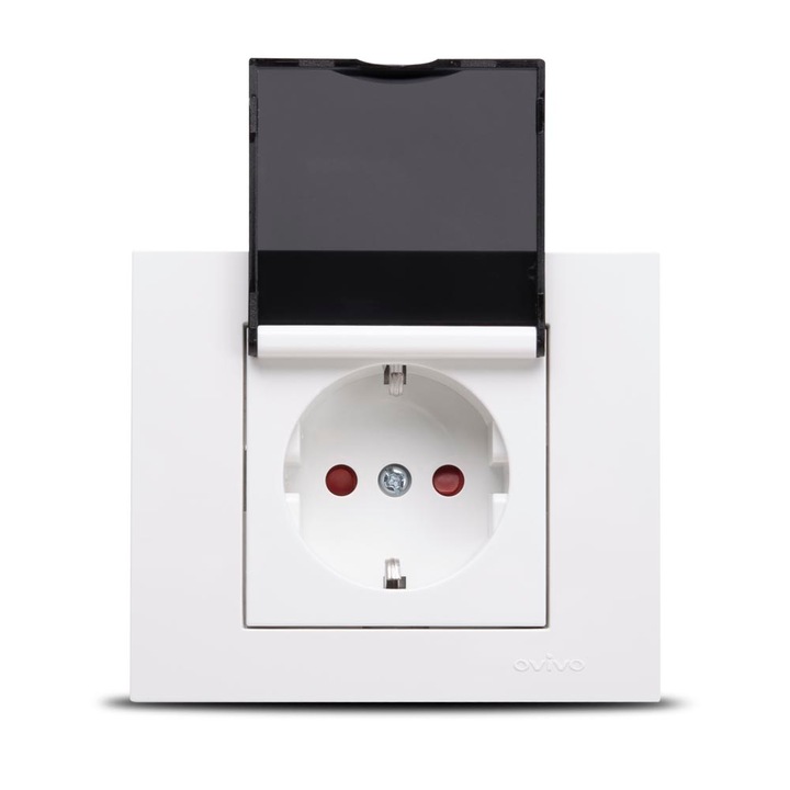 Priza Cu Capac Protectie Copii CP Ovivo Grano 16 A Incastrat Alb ST