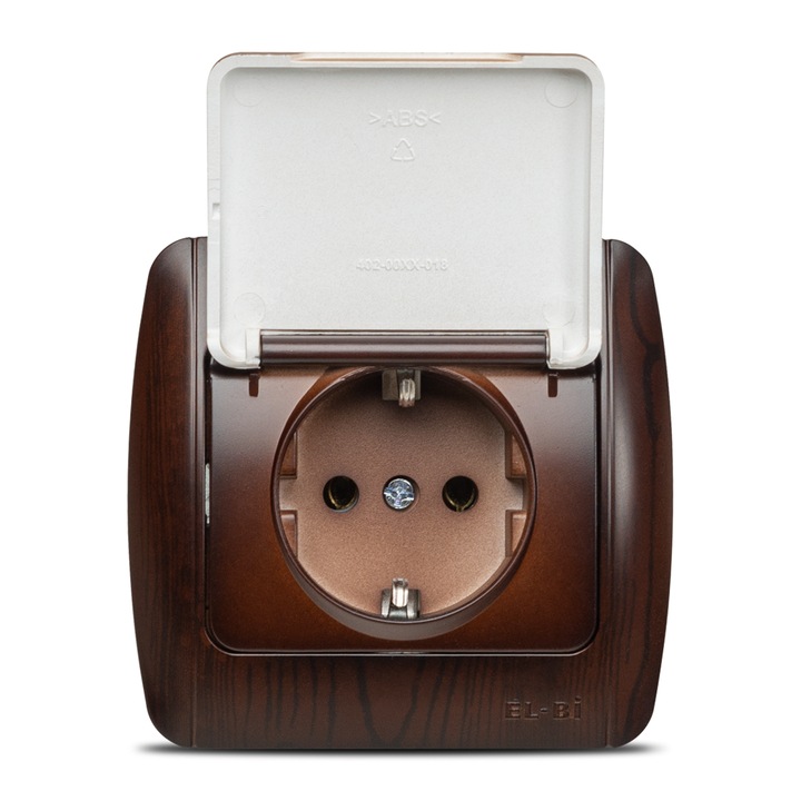 Priza Cu Capac CP Elbi Zirve 16 A Incastrat Nuc Inchis ST