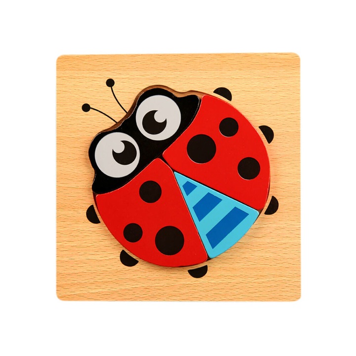 Magasított puzzle - katica, 5 db-os