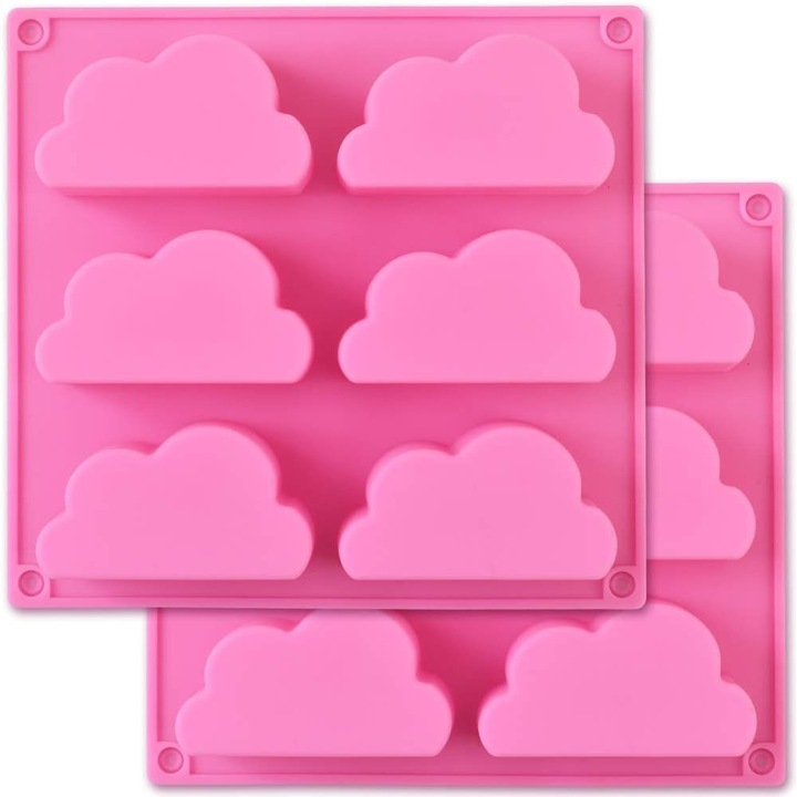 Set 2 forme pentru prajituri, Silicon, Roz