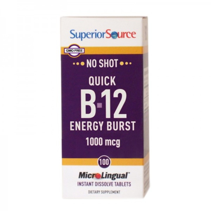 Supliment nutritional, Superior Source, vitamina B12, metabolism energetic, 100 de tablete sublinguale