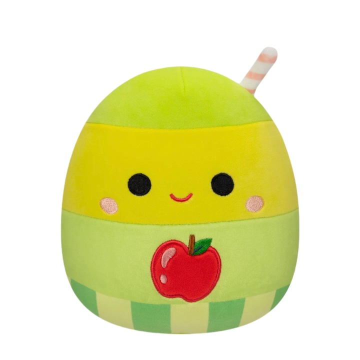 Плюшена играчка Squishmallows, Jean the Apple Juice Box, 21 cm, зелена, Edition 2023