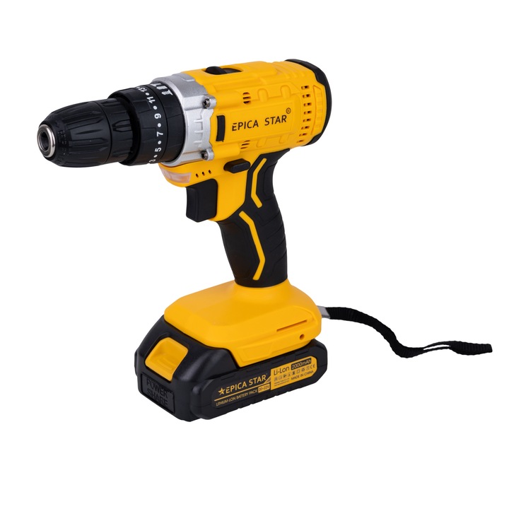 Masina de gaurit cu percutie fara fir cu 2 baterii LI-ION 2000mAh, 10MM MP22V