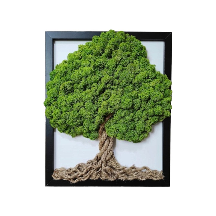 Tablou cu licheni naturali stabilizati Copac 3D, 20x25 cm