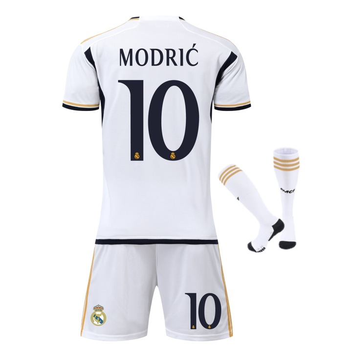 Детско спортно облекло Футболни фланелки Реал Мадрид Модрич, полиестер, бяло, Бял
