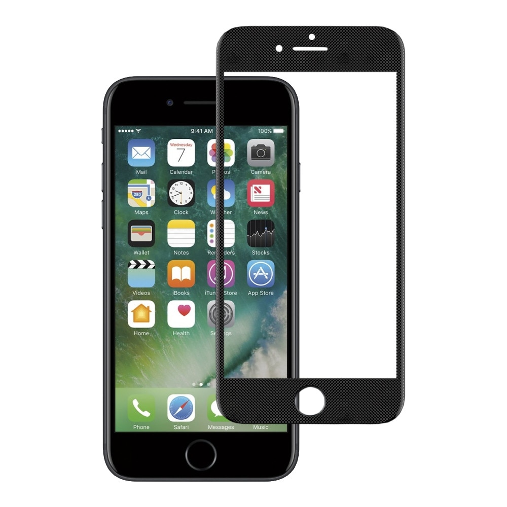 Folie sticla contur fibra EuroCELL pentru iPhone 7 Plus/8 Plus, negru