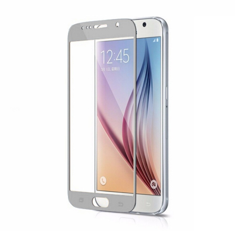 Folie din sticla temperata full size OkMore pentru Galaxy S6, argintiu