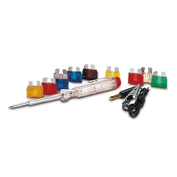 Set 10 sigurante lamelare + tester  Set 10 sigurante lamelare + tester