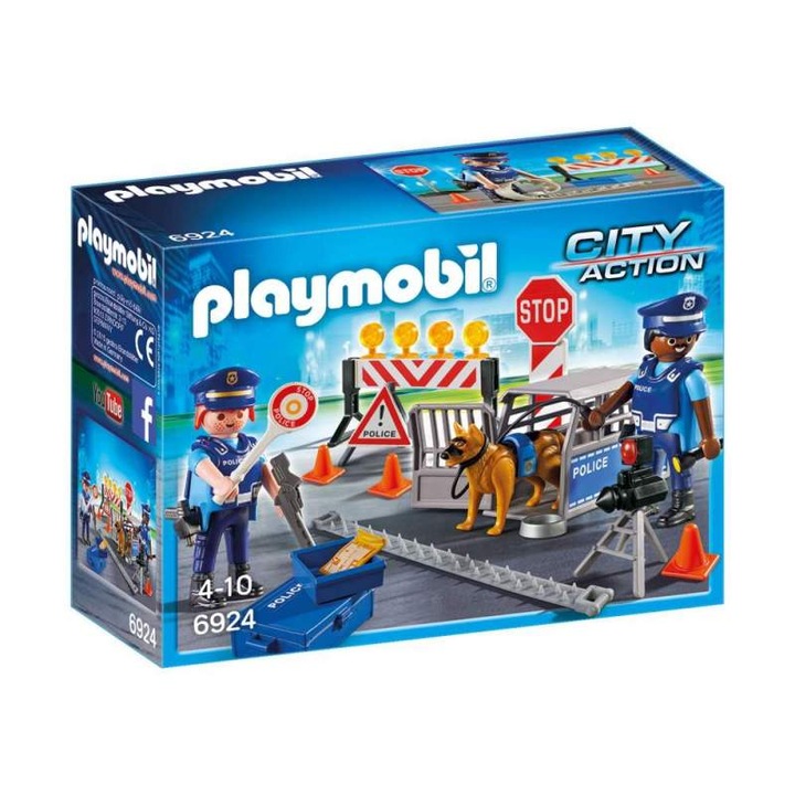 Playmobil Police játékkészlet, rendőrségi útlezárás