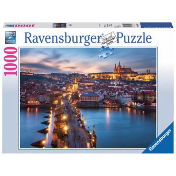 Puzzle Ravensburger - Praga noaptea, 1000 piese