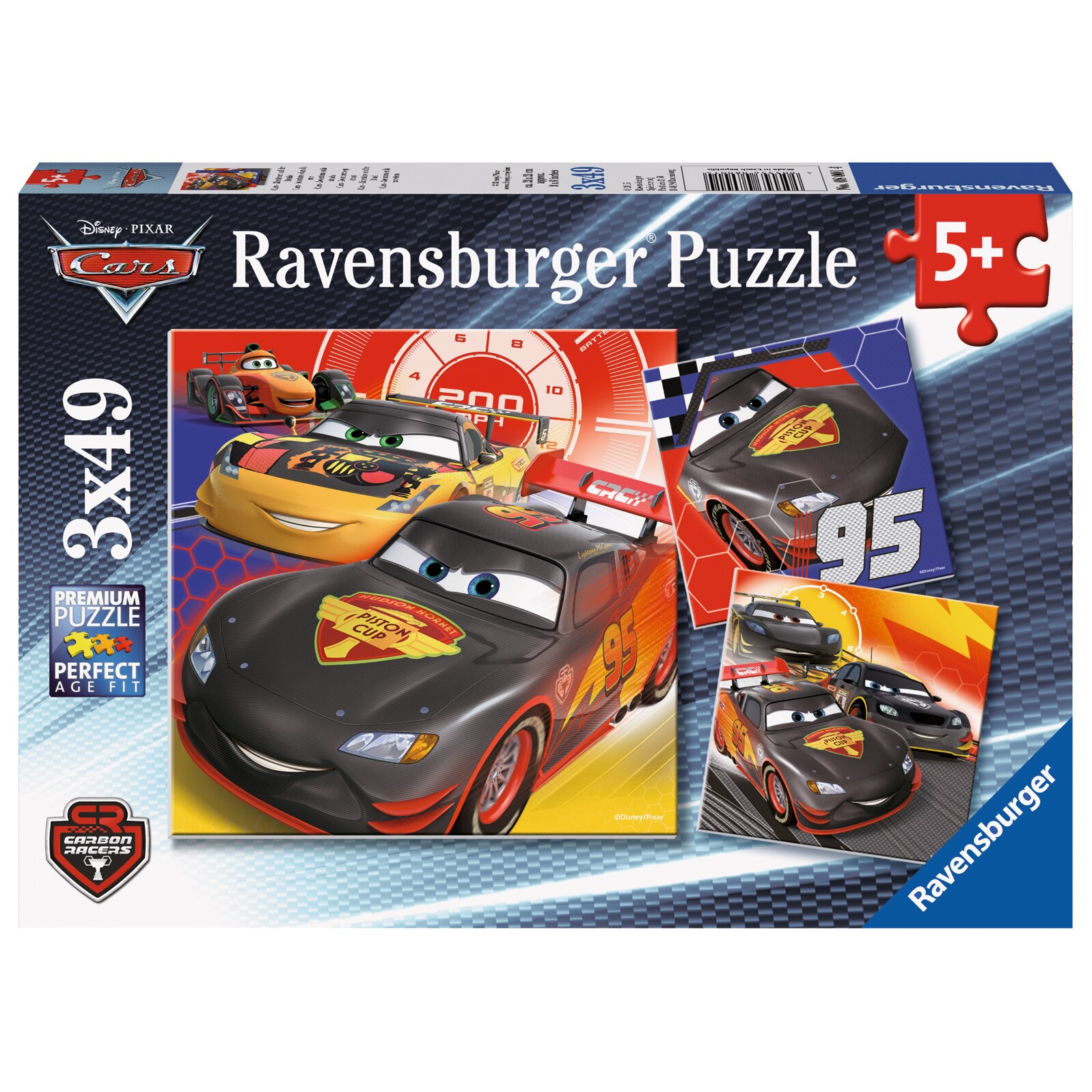 Puzzle Ravensburger - Disney Cars, Aventura pe sosea, 3 in 1, 3x49 piese