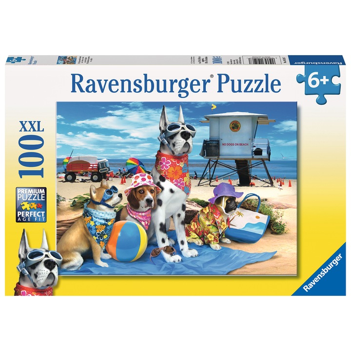 Ravensburger puzzle, Kutyák a parton, 100 darab