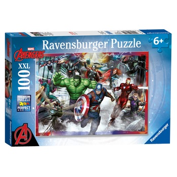 Puzzle Ravensburger XXL - Avengers, Razbunatorii, 100 piese Puzzle Ravensburger XXL - Avengers, Razbunatorii, 100 piese