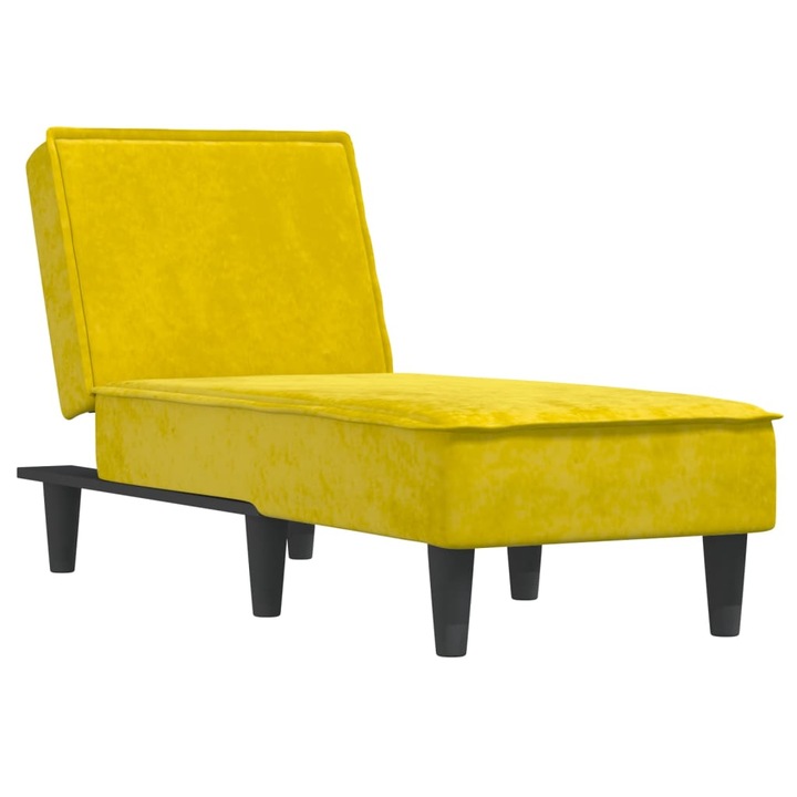 Кушетка vidaXL, Жълта, Кадифе, 55 x 140 x 70 см, 11.85 kg