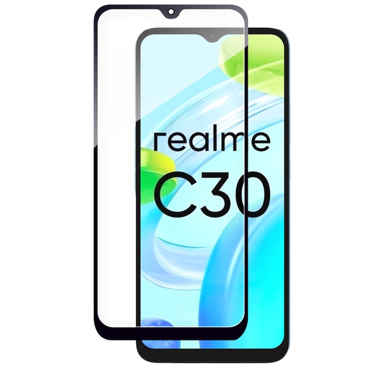 Стъклен протектор за Realme C30 / Realme Narzo 50i, NYTRO Easy-Case Glass, черен
