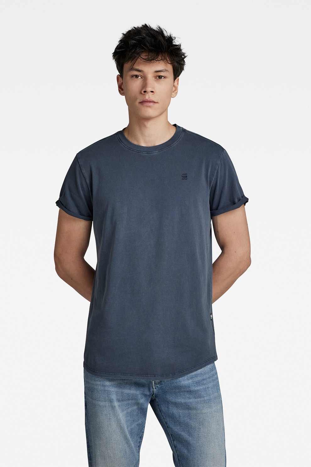 G-STAR, Tricou relaxed fit din bumbac organic Lash, Indigo, M